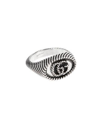 Gucci Silver Interlocking G Logo Ring