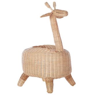 Beliani Beliani - Cesta jirafa de ratán tejido natural almacenaje juguetes accesorio tono claro Hainan