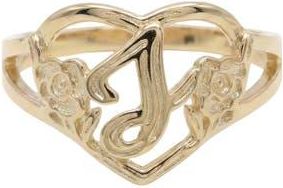 The M Jewelers NY The Cutout Flower Heart Letter Ring in Gold J at Nordstrom, Size 8