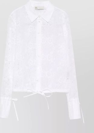 Tory Burch cotton broderie anglaise long-sleeve blouse