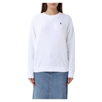 Polo Ralph Lauren Sweatshirts, female, White, Size: M Felpa Girocollo
