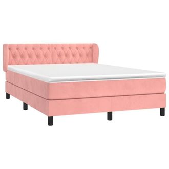 vidaXL Vidaxl - Cama Box Spring Con Colch&oacute;n Terciopelo Rosa 140x200 Cm