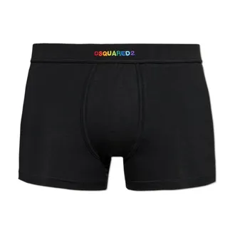 Dsquared2 Bottoms, male, Black, Size: XL Cotton Boxer Briefs With Logo
