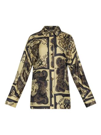 Ganni printed silk shirt - women - Silk - 36 - Yellow