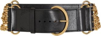 Chlo&eacute; Chlo&eacute; Camera Chain Leather Belt - Black - S