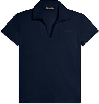 Freddy T-shirt Manica Corta con Scollo a V e Collo a Camicia