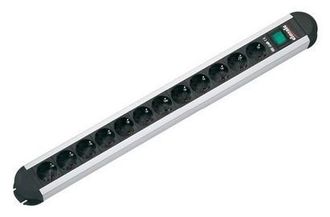 Bachmann Steckdosenleiste Alu 12fach 45deg Mit Schalter 1,75m