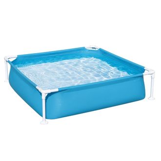 Trade Shop Trade Shop - Piscina Cuadrada Sobre El Suelo Para Ni&ntilde;os Marco De Acero Para Beb&eacute;s 122 Cm