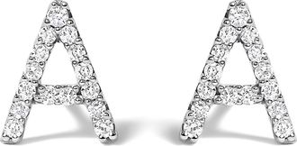 House of Brilliance 10K Gold 1/10 Cttw Diamond Initial A to Z Stud Earring