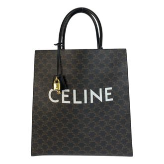 Celine Black Brown Pvc Leather Tote Bag (Pre-Owned)