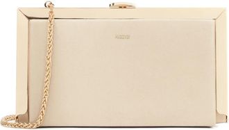Kazar Beige clutch met metalen frame Lemme - Dames - Clutches - Beige - ONE Size - Tassen
