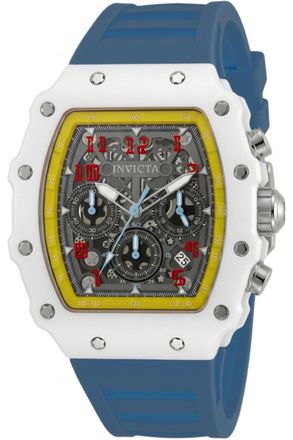 Invicta Racing 69732 Herenhorloge - Quartz Uurwerk - Acryl met Zilveren Wijzerplaat - 44 mm