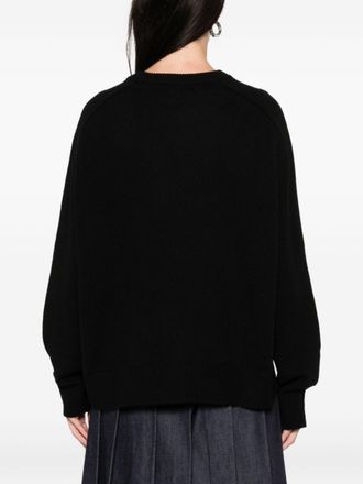 Soft Goat Wool Crewneck Sweater - Black