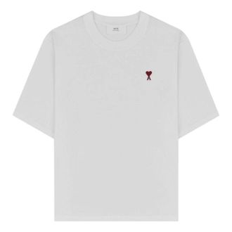 Ami Small Heart Logo Boxy Fit T-shirt White BFUTS005-726-100