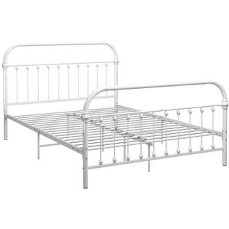 vidaXL Estructura De Cama Sin Colch&oacute;n Metal Blanco 140x200 Cm Vidaxl