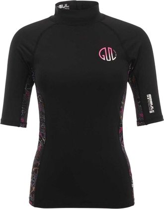 Gul Rashguard met bloemenprint voor dames (Zwart)