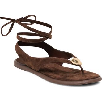 Dolce Vita Judy Ankle Wrap Sandal in Dark Brown Suede at Nordstrom, Size 9.5
