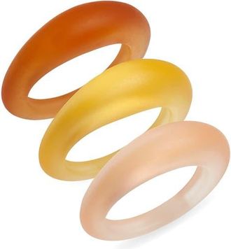 Open Edit Set of 3 Ombr&eacute; Resin Rings in Sunset Ombre at Nordstrom, Size Medium