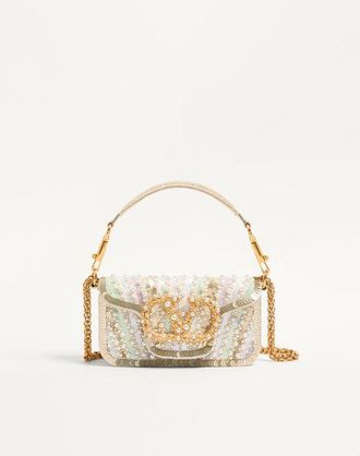 Valentino Garavani Valentino Garavani Loc&ograve; Small Embroidered Shoulder Bag With Jewel Logo Wo