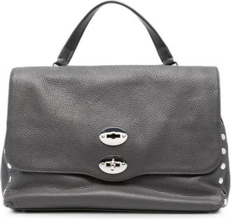 Zanellato Tassen, Dames, Grijs, ONE Size, Leer, Postina Daily medium leren handtas