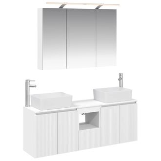 vidaXL Juego De Muebles De Ba&ntilde;o 4 Pcs Blanco Madera De Ingenier&iacute;a Vidaxl