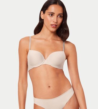 Triumph Balconette-BH TRIUMPH Pure Micro, Damen, Gr. 70, Cup A, beige (cameo beige), Single Jersey, Obermaterial: 47% Polyamid, 36% Polyester, 17% Elasthan, c