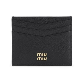 Miu Miu Tarjetero de Piel de Becerro - Accessories - Mujer - Negro - ONE SIZE