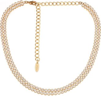 Ettika Dual Row Crystal Chain Choker in Gold at Nordstrom