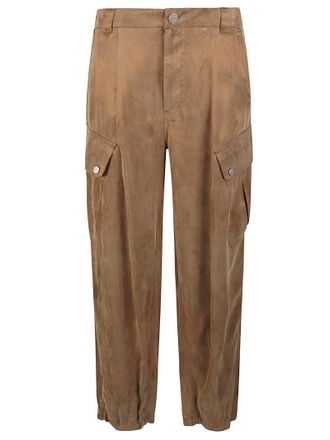 Pinko Evita Egg Relaxed Fit Tapered Cupro-Blend Pants