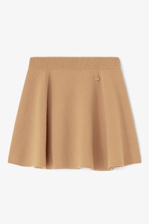 Ganni Beige Cashmere Wool Mini Skirt - Size XXS