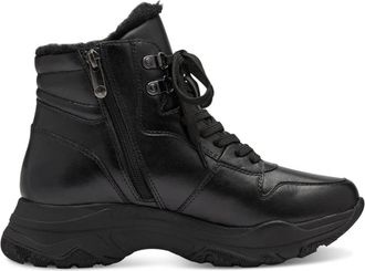 Marco Tozzi Stijlvolle Veterschoenen voor Dames - Dames - Veterlaarzen - Zwart - 38 EU - Wol - Schoenen