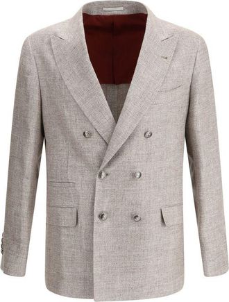 Brunello Cucinelli Light Brown Linen Mens Blazer