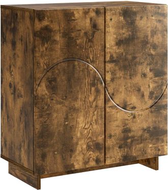 vidaXL Aparador Roble Ahumado 67 X 34,5 X 75 Cm Madera De Ingenier&iacute;a Vidaxl