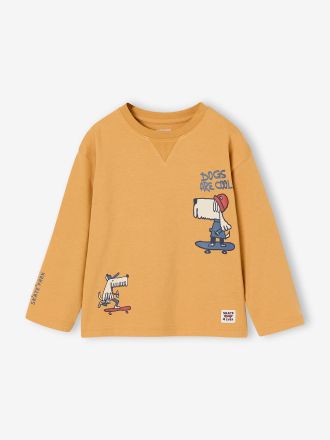Vertbaudet Langarmshirt f&uuml;r Jungen mit Weltraum-Print gelb