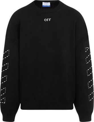 Off-white Black Stitch Arrow Diags Cotton Pullover-Uomo