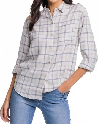 Southern Tide Niki Chilly Morning Plaid Shirt In Marshmallow