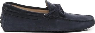 Tod's Blue Suede Flat Shoes with Rubber Studs - male - Tods - Boat Shoes - Blue - 5 1/2 UK - Shoes