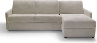 Calicosy Calicosy - Divano dangolo convertibile a 3 posti in velluto a coste avorio L260 cm