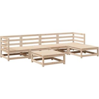 vidaXL 6 Piece Garden Sofa Set Solid Wood Pine vidaXL