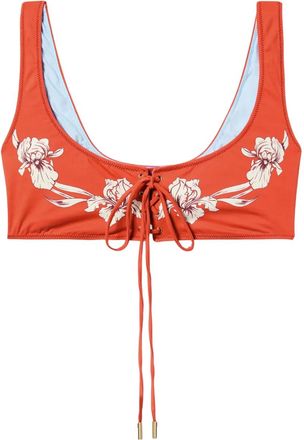 La DoubleJ Top bikini a fiori - Arancione