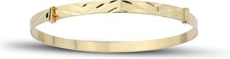 Jewelco London 9ct Gold 3mm Expandable Baby Bangle Bracelet - 42mm-54mm - BNNR02385