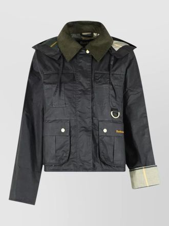 Barbour liza waxed cotton hooded jacket
