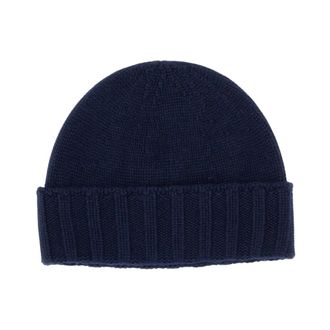 Drumohr Cable Knit Beanie - Dames - Hoeden - Blauw - ONE Size - Kasjmier - Accessoires