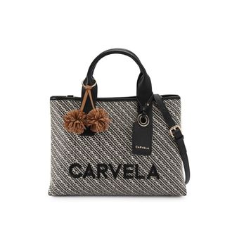 Carvela Womens Leather Nina Tote Bag - Black/White - One Size