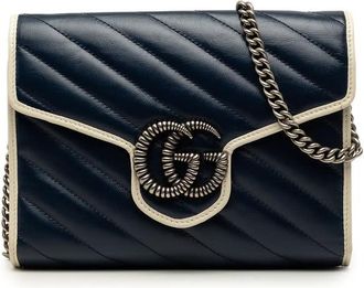 Gucci Pre-owned Gucci GG Marmont Matelasse Calfskin Torchon Wallet On Chain Ladies 896GLT13FZ5XEH7X