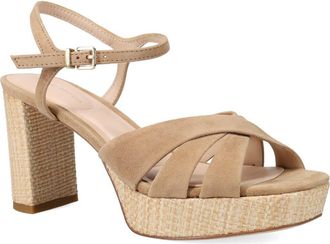 Pelle Moda Petina Ankle Strap Platform Sandal in Fawn at Nordstrom, Size 9.5