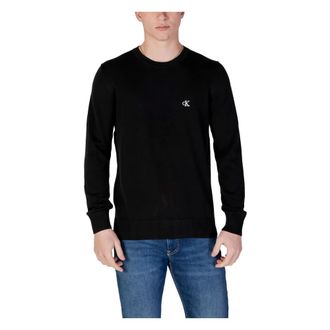 Calvin Klein Jeans Truien & Vesten, Heren, Zwart, M, Katoen, Katoenen Heren Sweatshirt Lente/Zomer Collectie