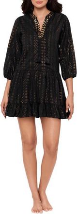 Miraclesuit Metallic Jacquard Cover-Up Dress in Black at Nordstrom, Size Medium
