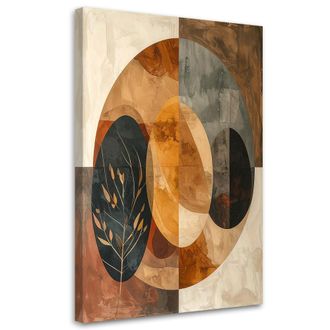 Feeby Impresi&oacute;n De Imagen, Abstracci&oacute;n Geom&eacute;trica En Colores Beige Y Marr&oacute;n, 80x120