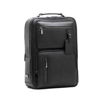 Maverick & Co. Explorer Plus Leather Laptop Backpack - Stylish Work & Business Bag for Men and Women, Travel Tech Daypack, Black, One Size, Light to Carry All Day Lo